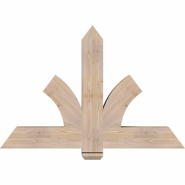 Ekena Millwork Redmond Smooth Timber Gable Bracket, Douglas Fir, 48"W x 32"H x 5 1/2"D x 5 1/2"F, 16/12 Pitch GBW048X32X0606RED00SDF - main